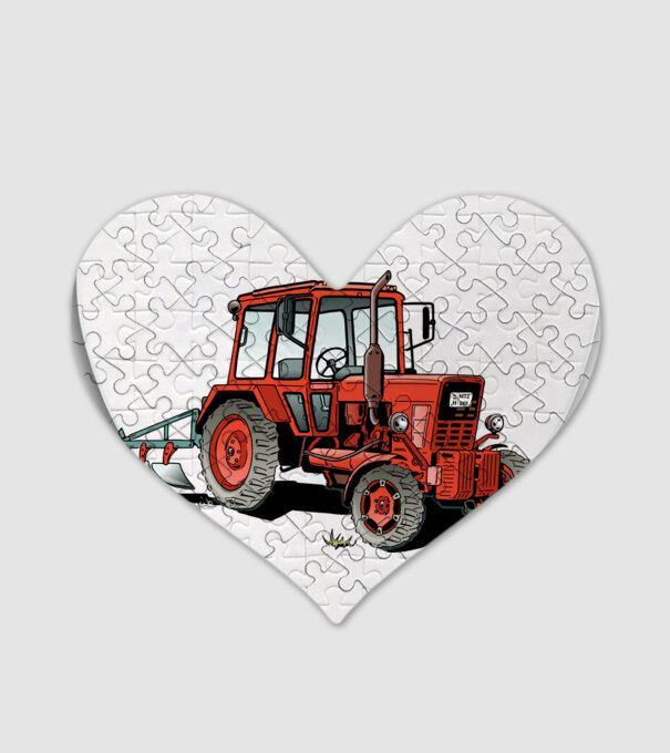 TRACTOR model alb pe tricou