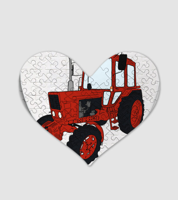 TRACTOR model alb pe tricou