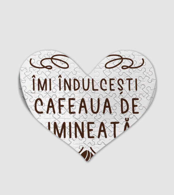 Valentine îmi îndulcești cafeaua de dimineață model alb pe tricou