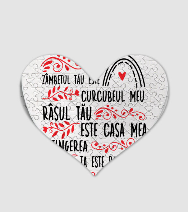 Valentine_Zâmbetul tău este curcubeul meu, râsul tău este casa mea, atingerea ta este raiul meu model alb pe tricou