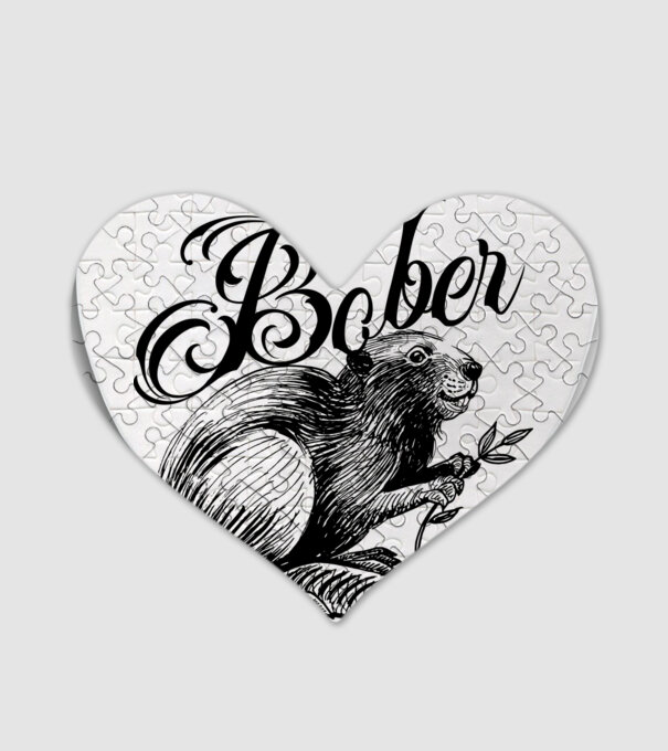 Vintage Bober model alb pe tricou