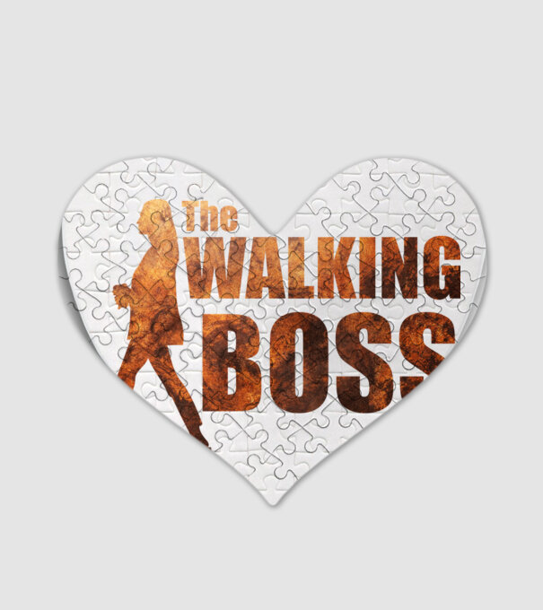 Walking bos model alb pe tricou