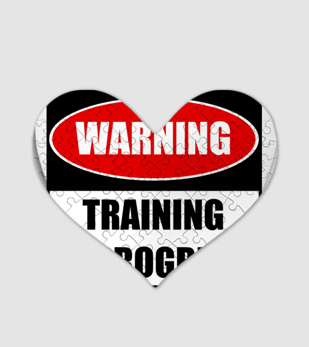 Warning Training In Progress model alb pe tricou