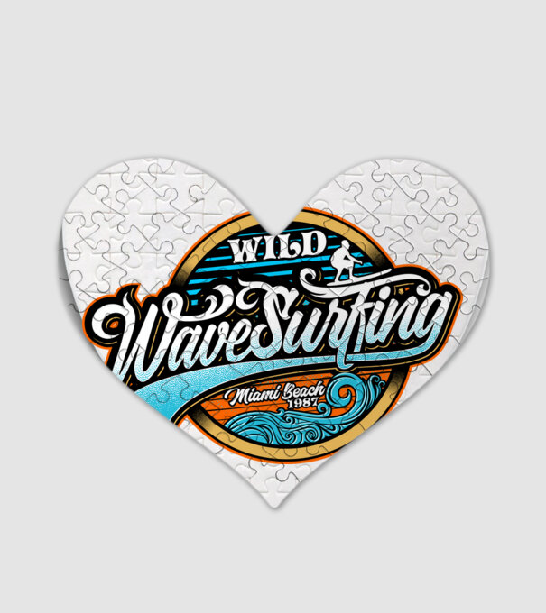 WaveSurfing model alb pe tricou