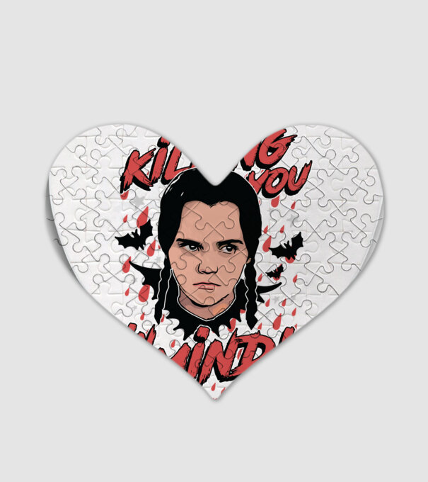 WEDNESDAY Killing You in my mind model alb pe tricou
