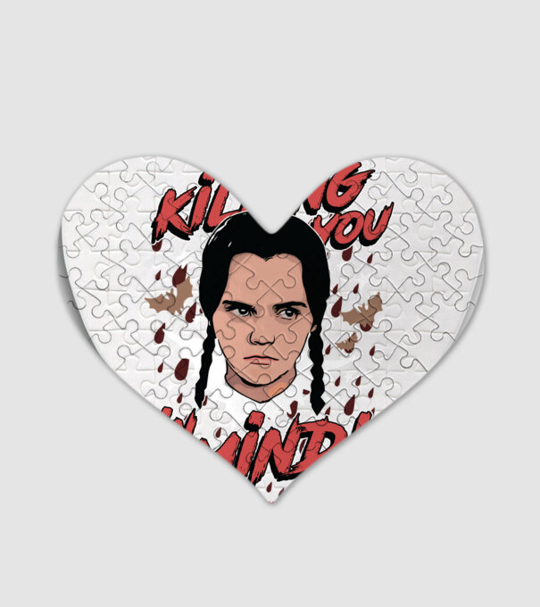 WEDNESDAY Killing You in my mind model alb pe tricou