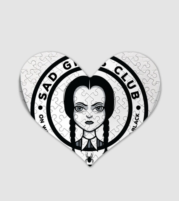 WEDNESDAY Sad Girls Club model alb pe tricou
