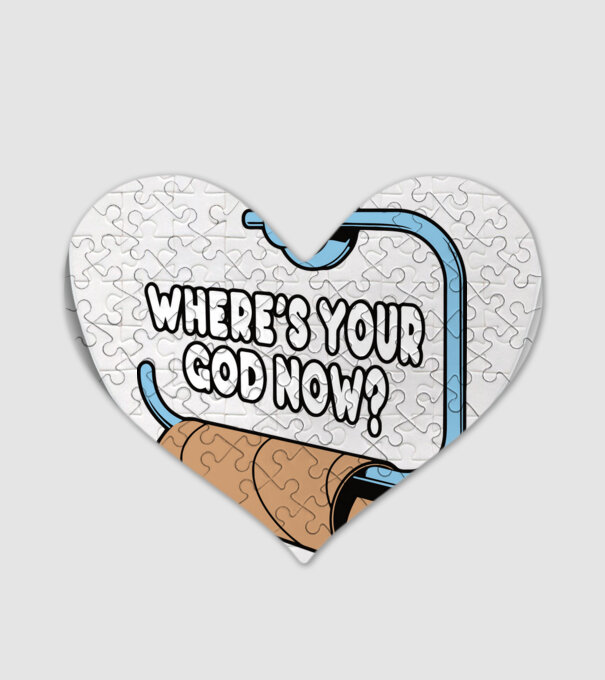 Where's your god now model alb pe tricou