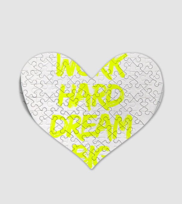 Work Hard Dream Big model alb pe tricou