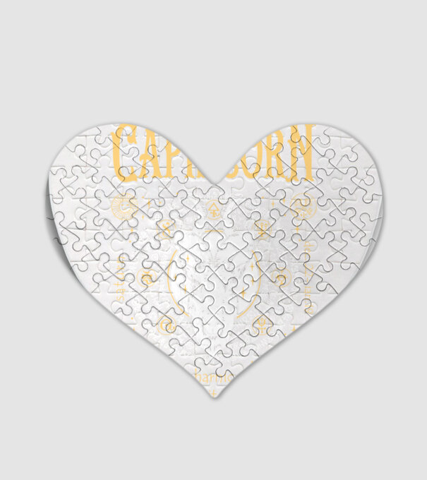 Zodiac bărbat CAPRICORN golden model alb pe tricou