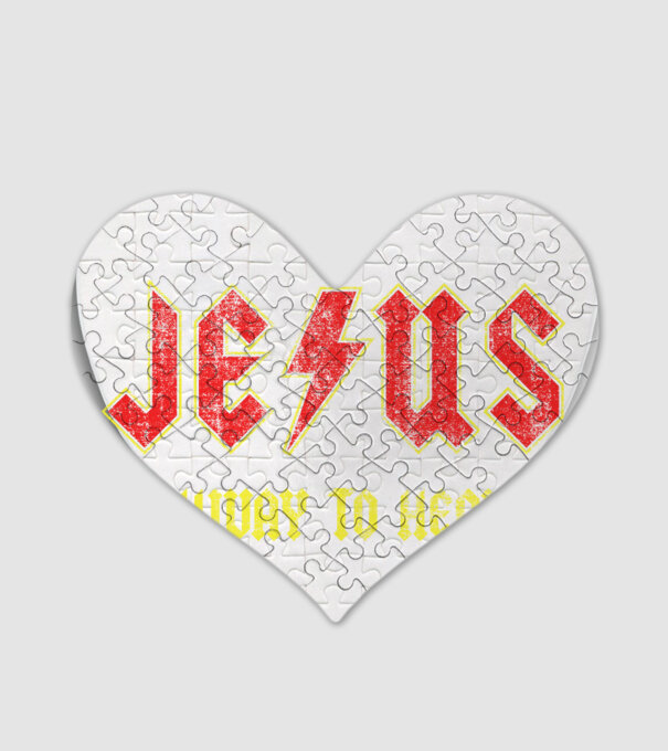 JESUS HIGHWAY TO HEAVEN model alb pe tricou