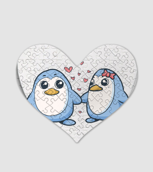 PINGUIN ÎNDRĂGOSTIT 2 model alb pe tricou