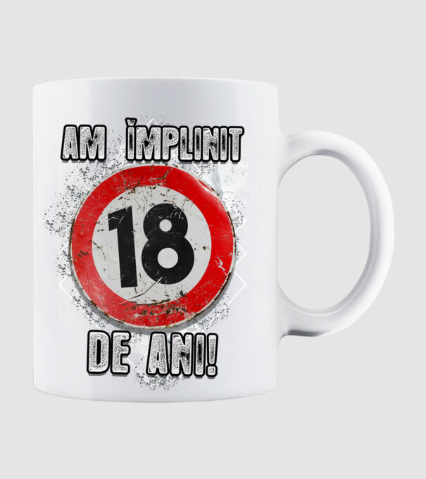 Am împlinit 18 de ani! model alb pe tricou