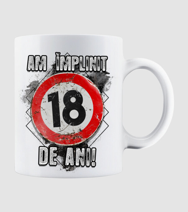 Am împlinit 18 de ani! model alb pe tricou