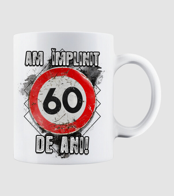 Am împlinit 60 de ani! model alb pe tricou