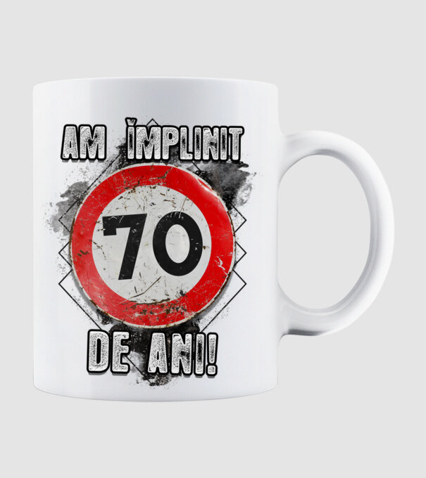 Am împlinit 70 de ani! model alb pe tricou
