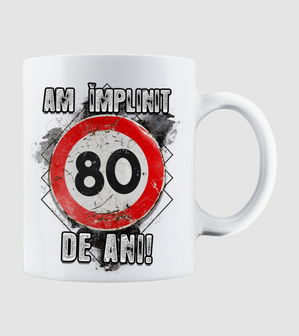 Am împlinit 80 de ani! model alb pe tricou