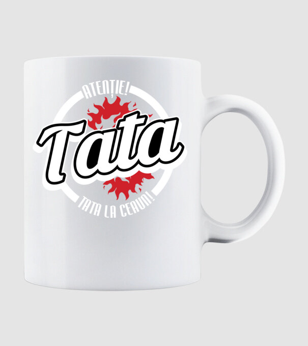 Atenție! Tata la ceaun! model alb pe tricou