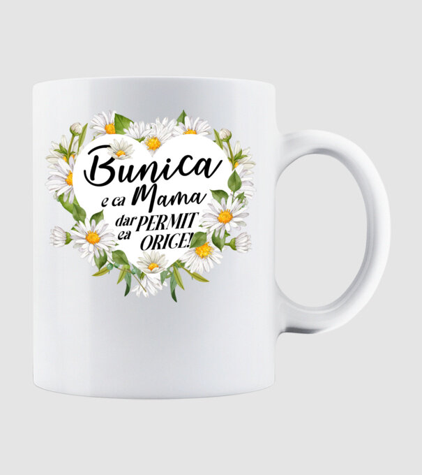Bunica e ca mama, t permite orice! model alb pe tricou