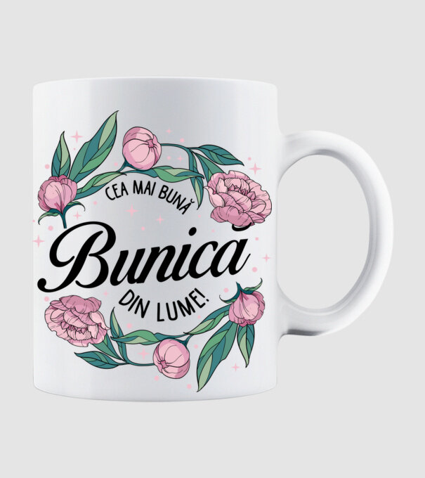 Cea mai bună bunică din lume! model alb pe tricou