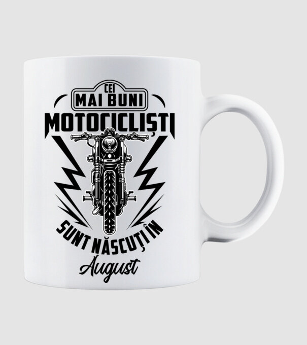 Cei mai buni motocicliști sunt născuți în August model alb pe tricou