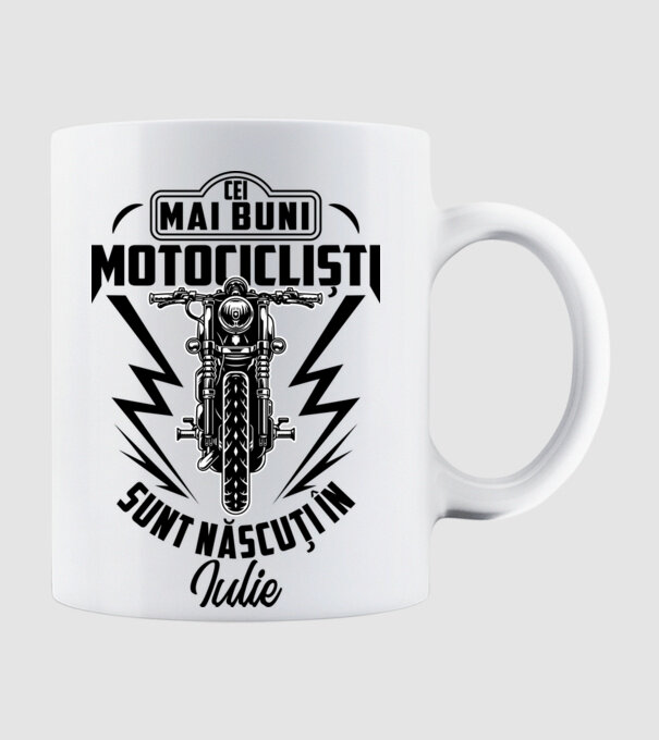 Cei mai buni motocicliști sunt născuți în Iulie model alb pe tricou