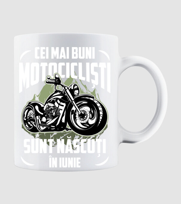 Cei mai buni motocicliști sunt născuți în Iunie model alb pe tricou