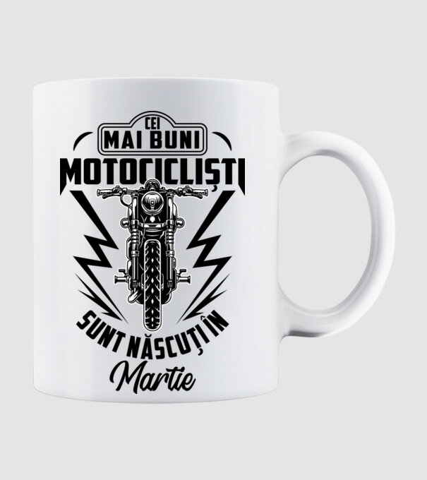 Cei mai buni motocicliști sunt născuți în Martie model alb pe tricou
