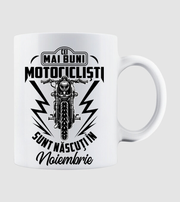 Cei mai buni motocicliști sunt născuți în Noiembrie model alb pe tricou