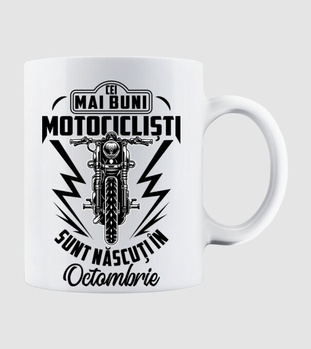Cei mai buni motocicliști sunt născuți în Octombrie model alb pe tricou