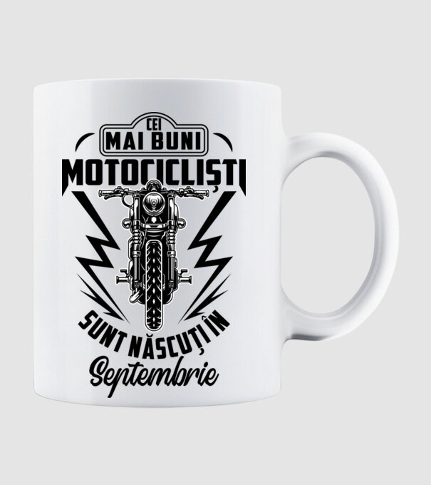 Cei mai buni motocicliști sunt născuți în Septembrie model alb pe tricou