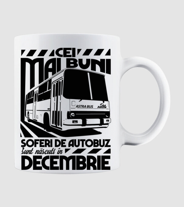 Cei mai buni șoferi de autobuz sunt născuți în Decembrie model alb pe tricou