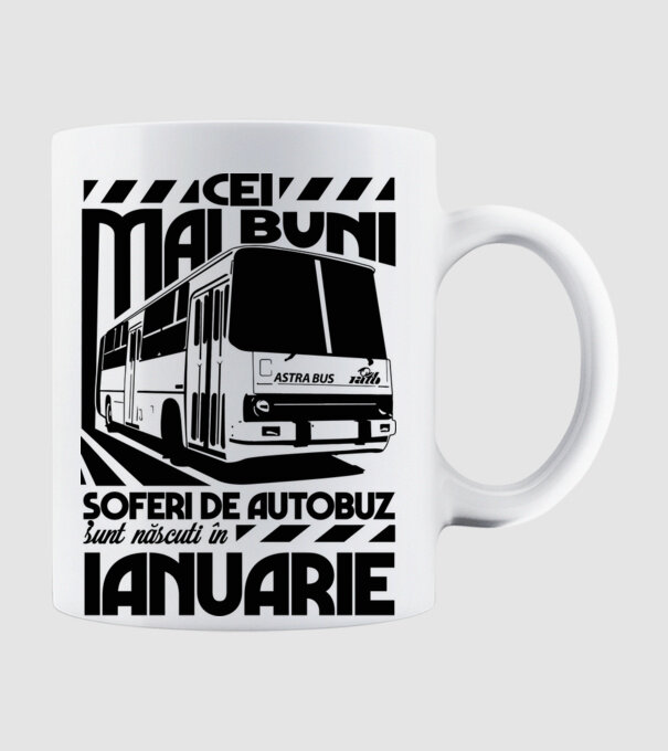 Cei mai buni șoferi de autobuz sunt născuți în Ianuarie model alb pe tricou