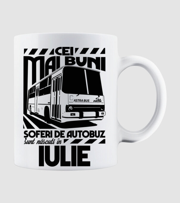 Cei mai buni șoferi de autobuz sunt născuți în Iulie model alb pe tricou