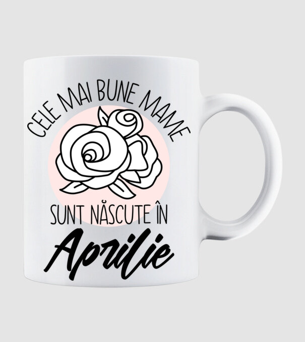 Cele mai bune mame sunt născute în Aprilie model alb pe tricou