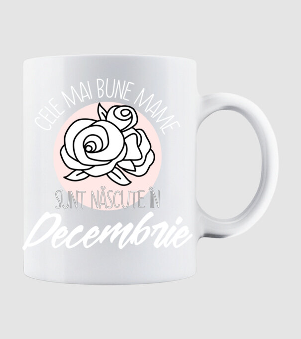 Cele mai bune mame sunt născute în Decembrie model alb pe tricou