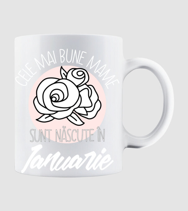 Cele mai bune mame sunt născute în Ianuarie model alb pe tricou