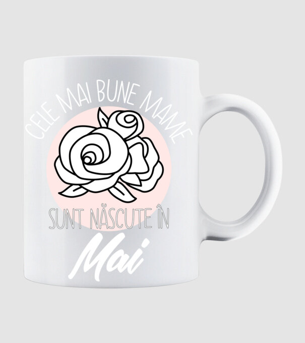 Cele mai bune mame sunt născute în Mai model alb pe tricou