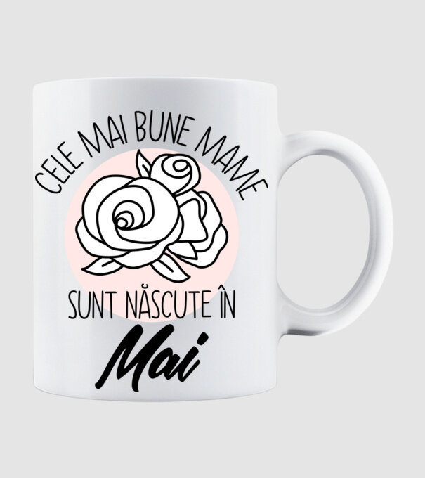 Cele mai bune mame sunt născute în Mai model alb pe tricou