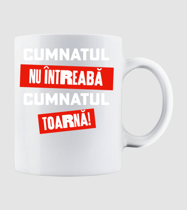 Cumnatul nu întreabă, cumnatul toarnă! model alb pe tricou