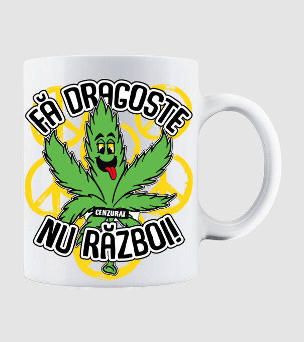 fă dragoste, nu război! (cenzurat) model alb pe tricou