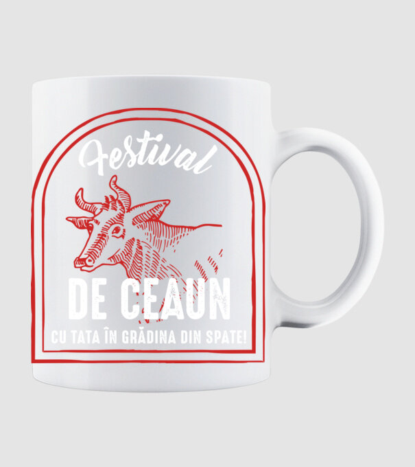 Festival de ceaun - cu tata în grădina din spate! model alb pe tricou