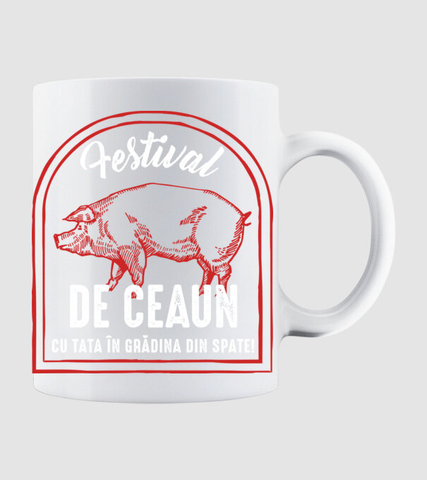 Festival de ceaun - cu tata în grădina din spate! model alb pe tricou