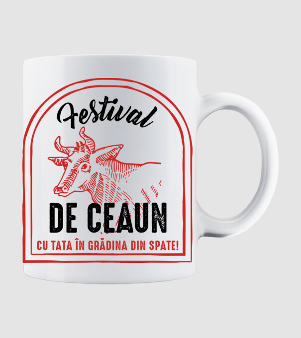 Festival de ceaun - cu tata în grădina din spate! model alb pe tricou