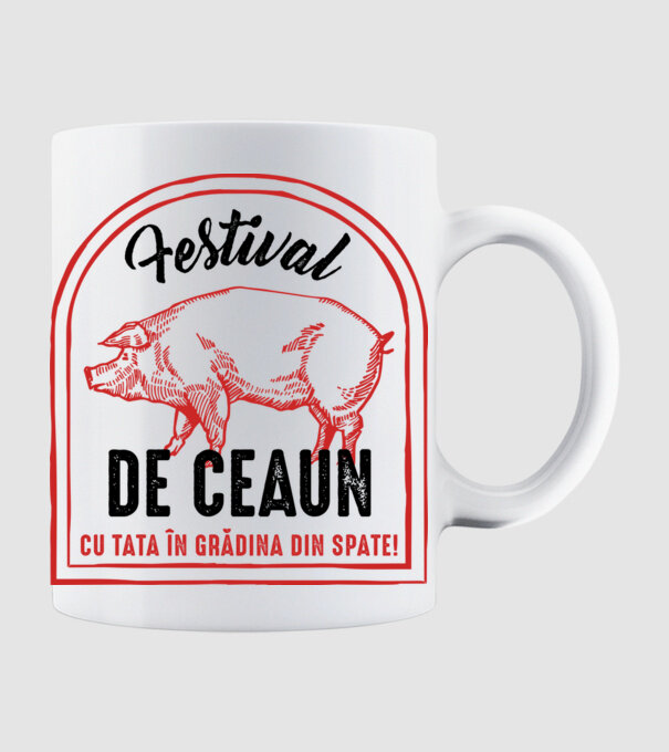 Festival de ceaun - cu tata în grădina din spate! model alb pe tricou