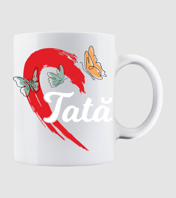 Tată model alb pe tricou