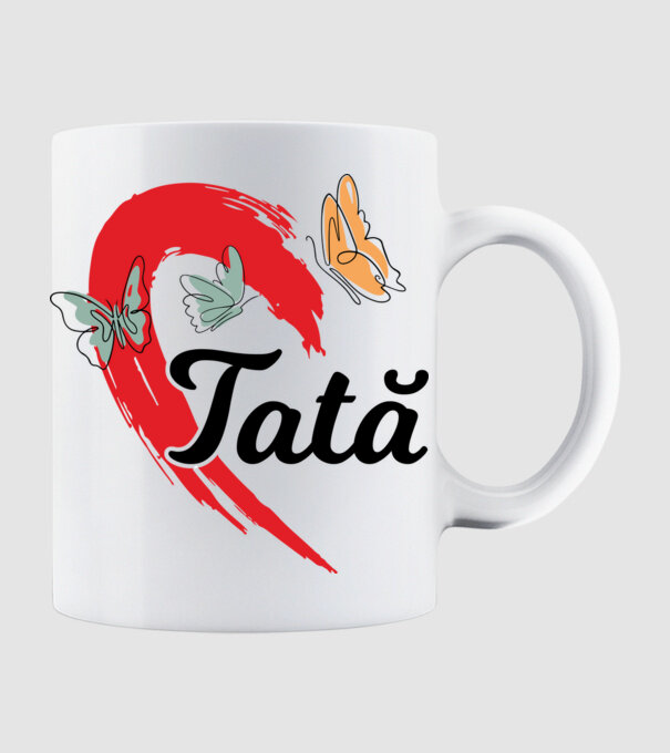 Tată model alb pe tricou