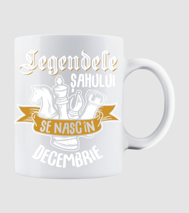 Legendele șahului se nasc în decembrie model alb pe tricou