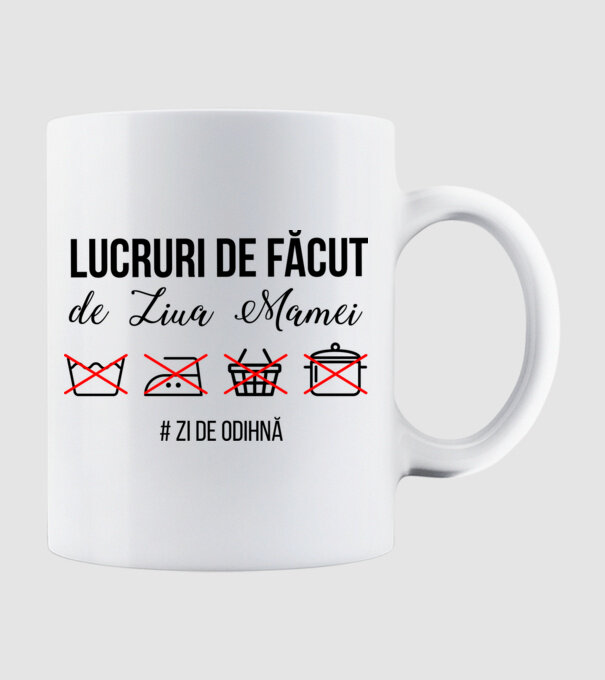 Lucruri de făcut de Ziua Mamei - # zi de odihnă model alb pe tricou