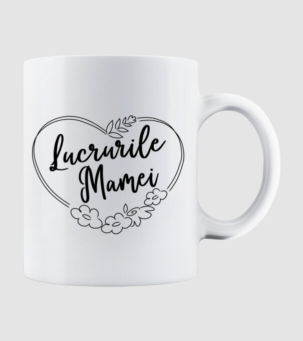 lucrurile mamei model alb pe tricou